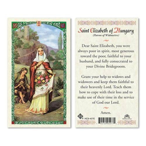 Prayer Card Saint Elizabeth Of Hungary Patron of Widowers Laminated HC9-407E - Ysleta Mission Gift Shop