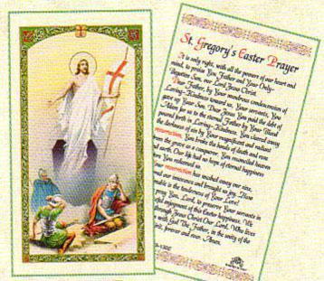 Prayer Card Saint Gregory's Easter Prayer Laminated HC9-130E - Ysleta Mission Gift Shop
