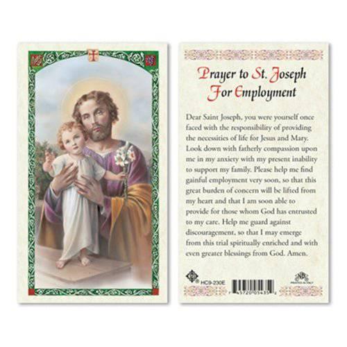 Prayer Card Saint Joseph Prayer for Employment Laminated HC9-230E - Ysleta Mission Gift Shop