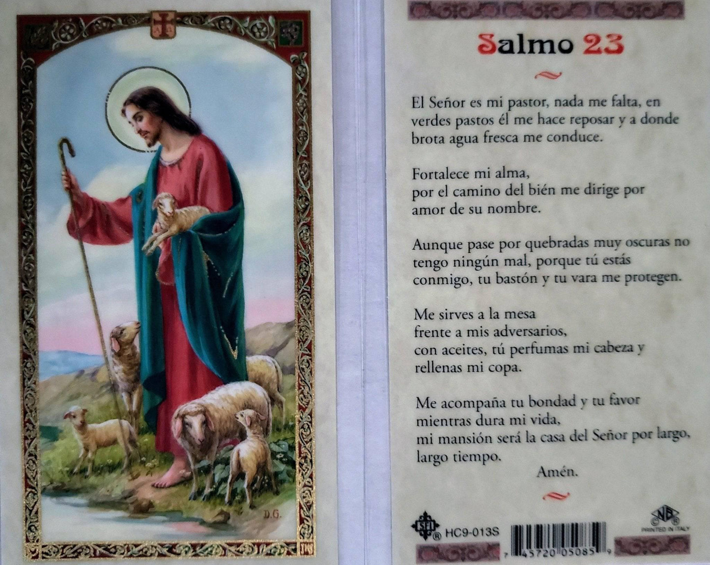 Prayer Card Salmos SPANISH Laminated HC9-013S - Ysleta Mission Gift Shop