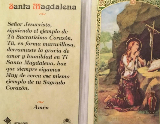 Prayer Card Santa Magdalena SPANISH Laminated HC9-106S - Ysleta Mission Gift Shop