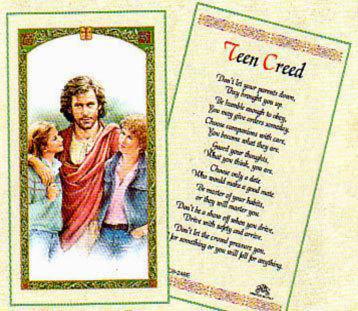 Prayer Card Teen Creed Laminated HC9-248E - Ysleta Mission Gift Shop