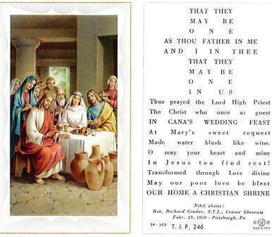 Prayer Card That They May Be One Laminated TJP - Ysleta Mission Gift Shop