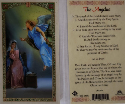 Prayer Card The Angelus Laminated HC9-515E - Ysleta Mission Gift Shop