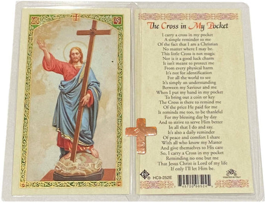 Prayer Card The Cross in My Pocket Copper Cross - Ysleta Mission Gift Shop
