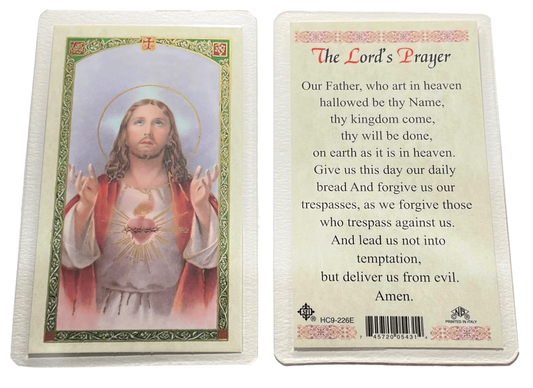 Prayer Card The Lord's Prayer Laminated HC9-226E - Ysleta Mission Gift Shop