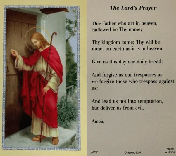Prayer Card The Lord's Prayer No Laminated AF - Ysleta Mission Gift Shop