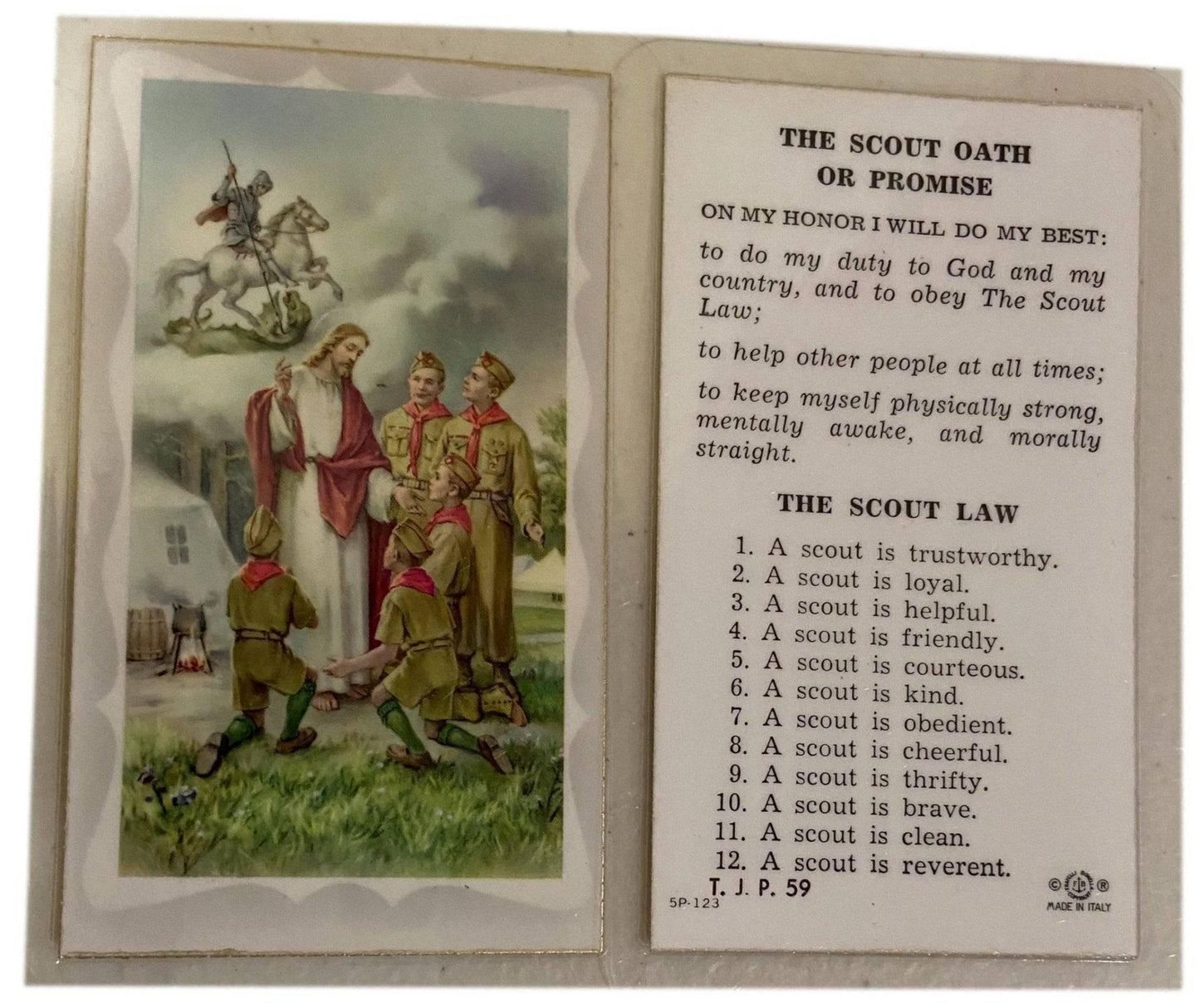 Prayer Card The Scout Oath Of Promise Laminated TJP - Ysleta Mission Gift Shop