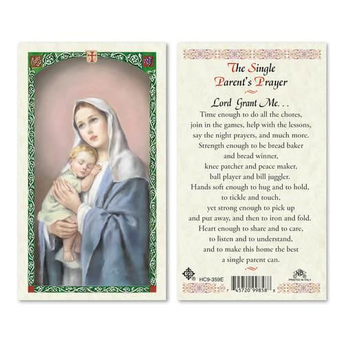 Prayer Card The Single Parent's Prayer Laminated HC9-359E - Ysleta Mission Gift Shop