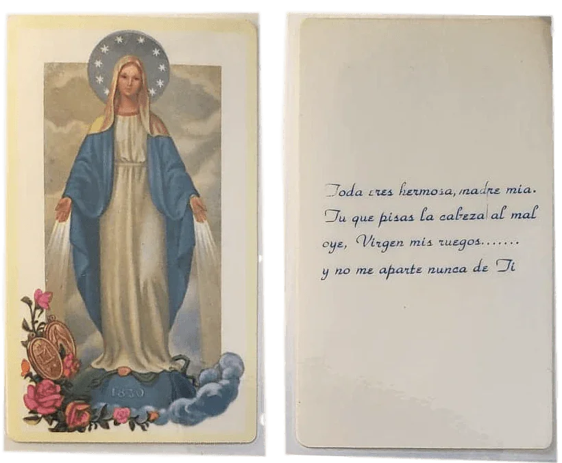 Prayer Card Toda Eres Hermosa Madre Mia SPANISH Laminated NC - Ysleta Mission Gift Shop