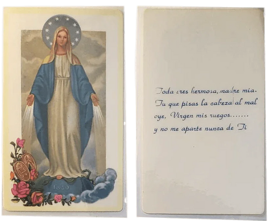 Prayer Card Toda Eres Hermosa Madre Mia SPANISH Laminated NC - Ysleta Mission Gift Shop