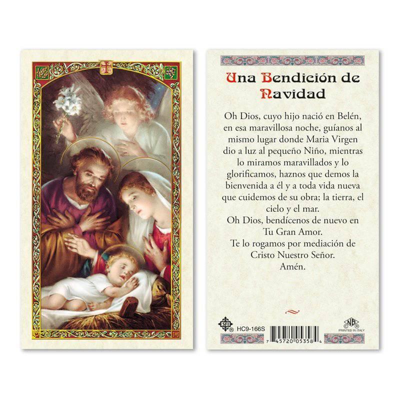 Prayer Card Una Bendicion de Navidad Laminated HC9-166S - Ysleta Mission Gift Shop
