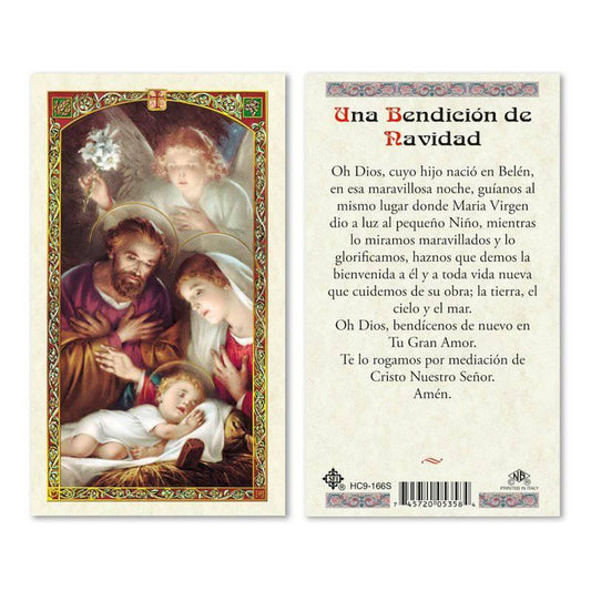 Prayer Card Una Bendicion de Navidad Laminated HC9-166S - Ysleta Mission Gift Shop