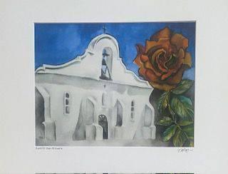 Print of original artwork "San Elizario Mission" - Ysleta Mission Gift Shop