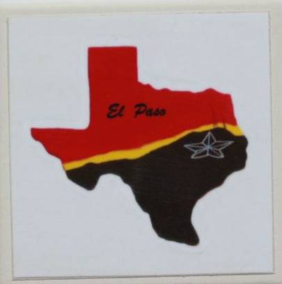 Red Texas Map Coaster – Ceramic with Cork Backing 4x4 inches - Ysleta Mission Gift Shop