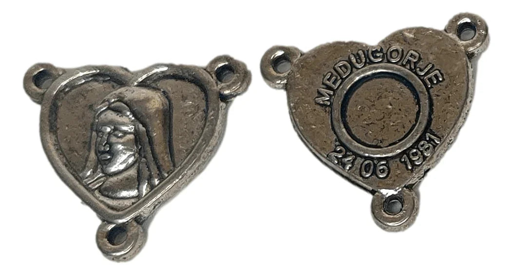 Rosary Parts Medjugorje Heart Shaped Alloy - Ysleta Mission Gift Shop