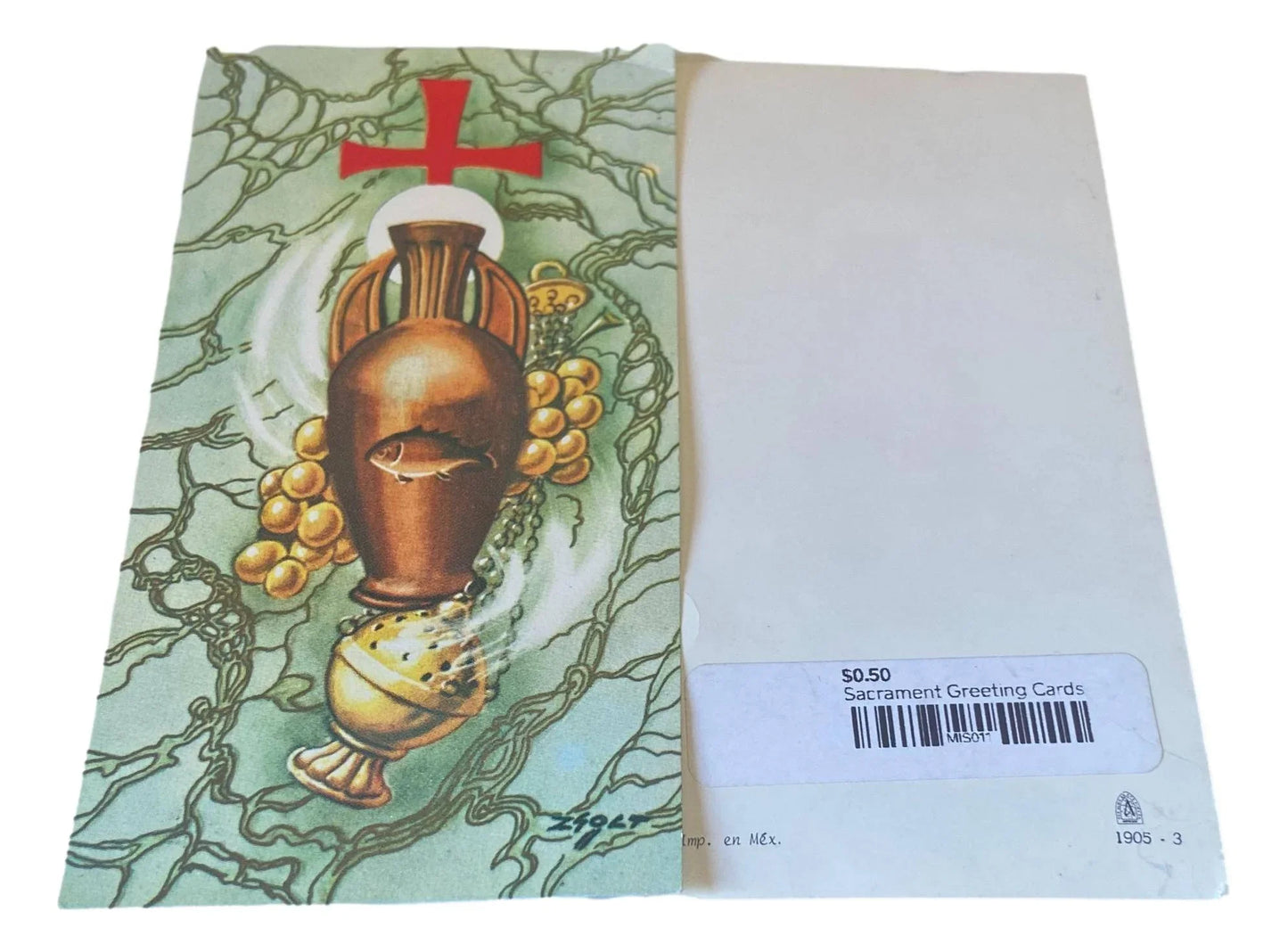 Sacrament Greeting Card Image Only Of Sacraments Golden Chalice Paper Non Laminated - Ysleta Mission Gift Shop