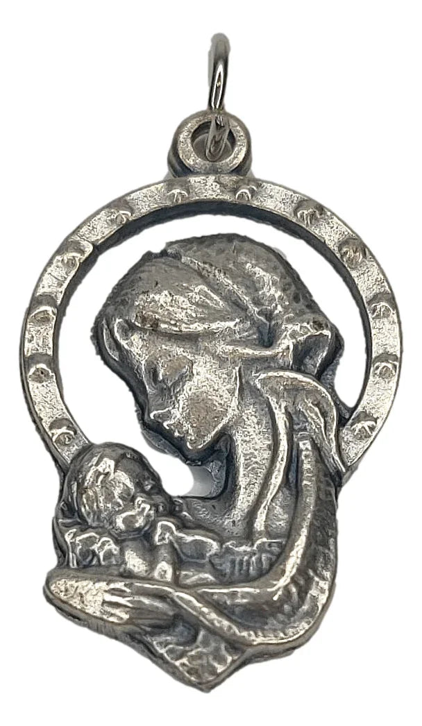 Saint Medals Madonna And Child Rosary Part Alloy Metal - Ysleta Mission Gift Shop