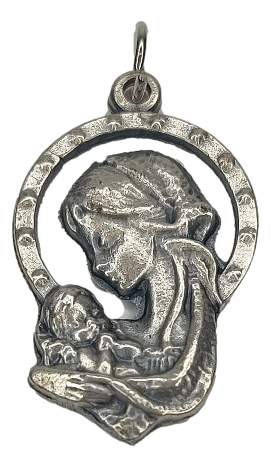 Saint Medals Madonna And Child Rosary Part Alloy Metal - Ysleta Mission Gift Shop