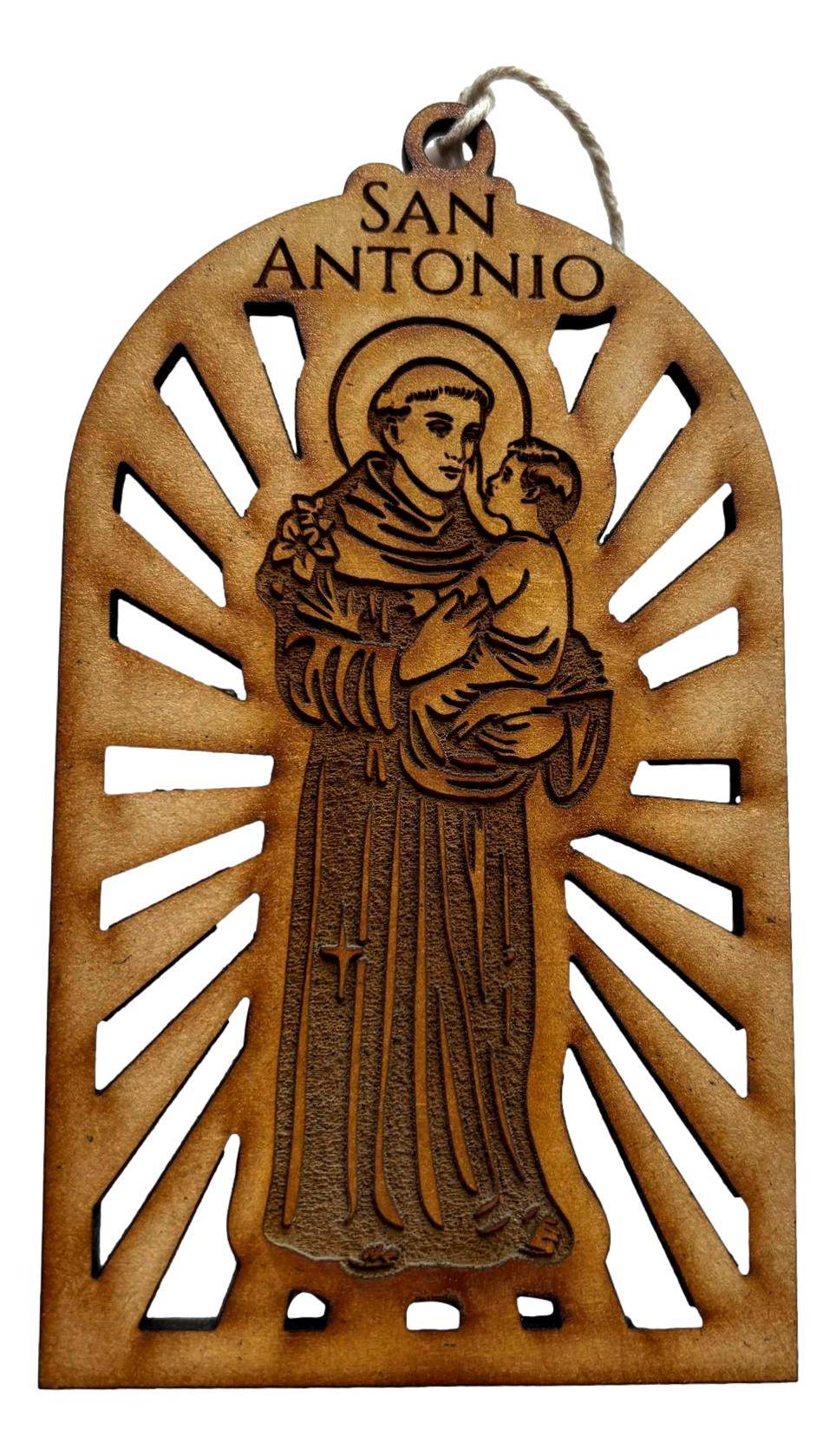 San Antonio Ornament – Laser Cut Natural Wood, Paintable, 3x5 Inches - Ysleta Mission Gift Shop