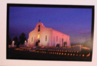 San Elizario Chapel Blue Sky Note Card – Heavyweight White Blank Card with Envelope 5x7 - Ysleta Mission Gift Shop