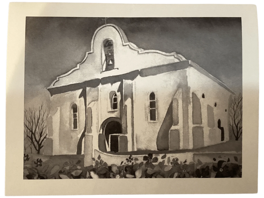 "San Elizario Presidio Chapel" 4x6 Note Cards on Linen Paper - Frameable Historical Artwork - Ysleta Mission Gift Shop