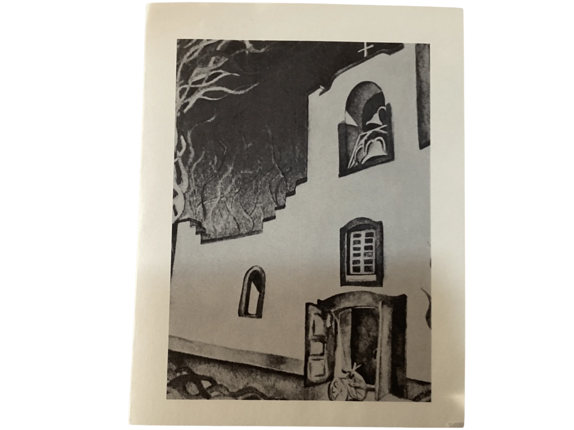 "Socorro Mission" Note Card on Linen Paper - 4x6 Frameable Historical Image - Ysleta Mission Gift Shop
