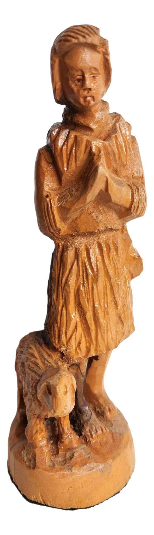Statue Sheppard Wood Handcarved - Ysleta Mission Gift Shop