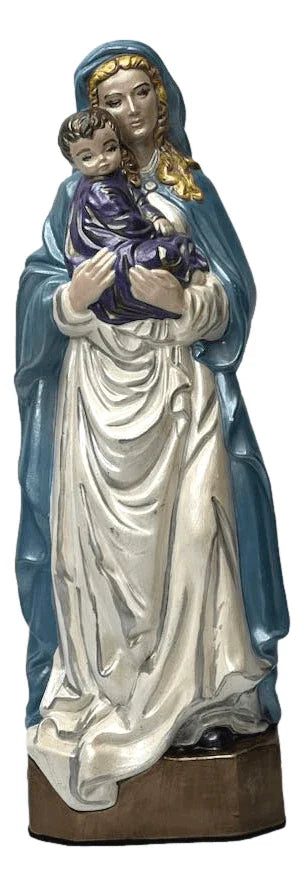 Statue Virgen And Child Chalkware - Ysleta Mission Gift Shop