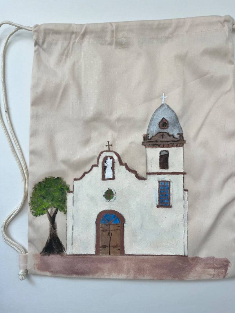 Ysleta Mission Drawstring Backpack – 17.5" Long x 14.5" Wide - Ysleta Mission Gift Shop