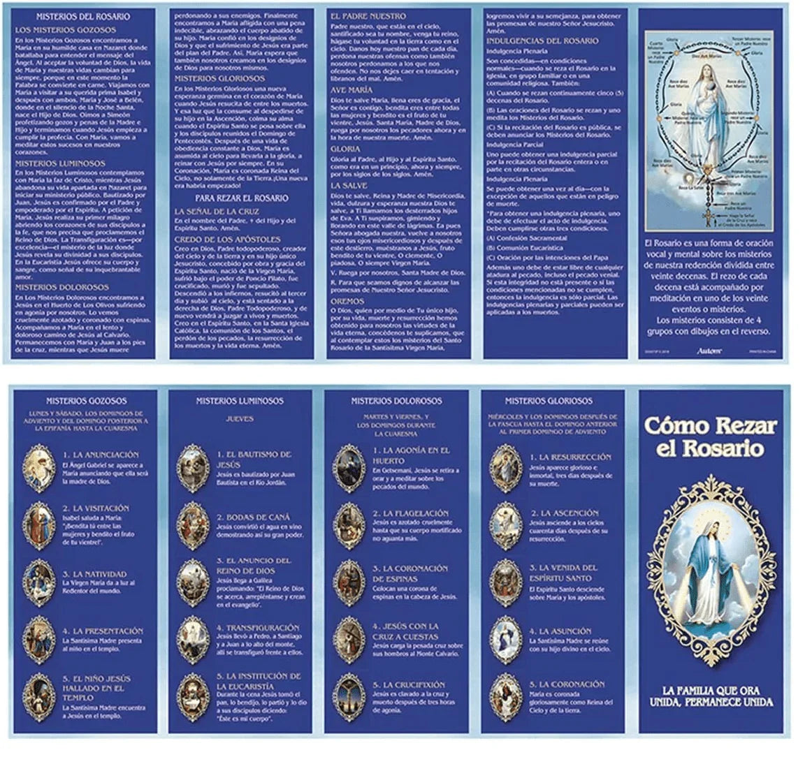 Cómo Rezar el Rosario Pamphlet - Letra Grande en Español - Ysleta Mission Gift Shop