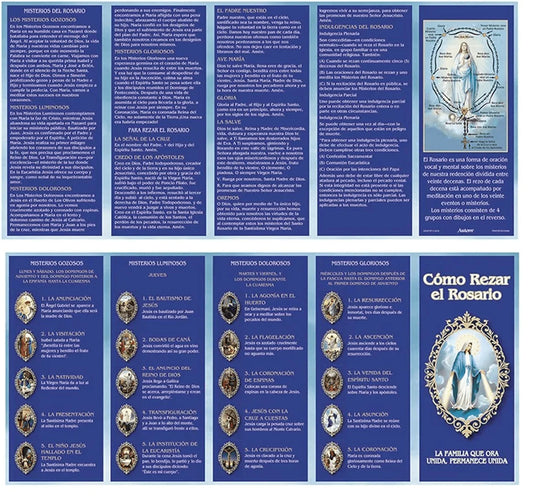 Cómo Rezar el Rosario Pamphlet - Letra Grande en Español - Ysleta Mission Gift Shop
