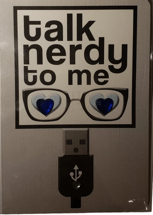 Paper Goods Talk Nerdy To Me Note Card Handcrafted Valentine Theme By Local El Paso Artist - Ysleta Mission Gift Shop