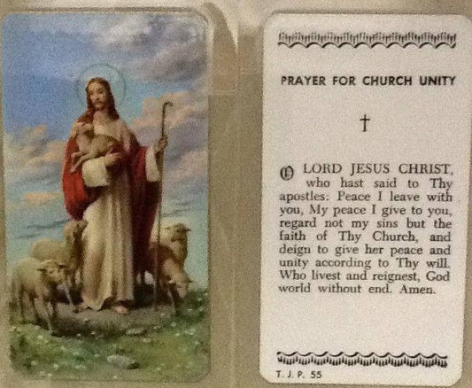 Prayer Card Prayer For Church Unity Laminated TJP55 - Ysleta Mission Gift Shop