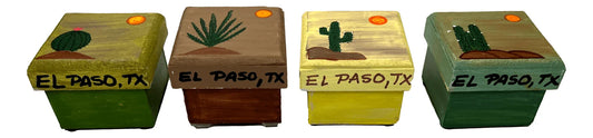 Souvenir Box Wood Small Squared Removable Lid - Ysleta Mission Gift Shop