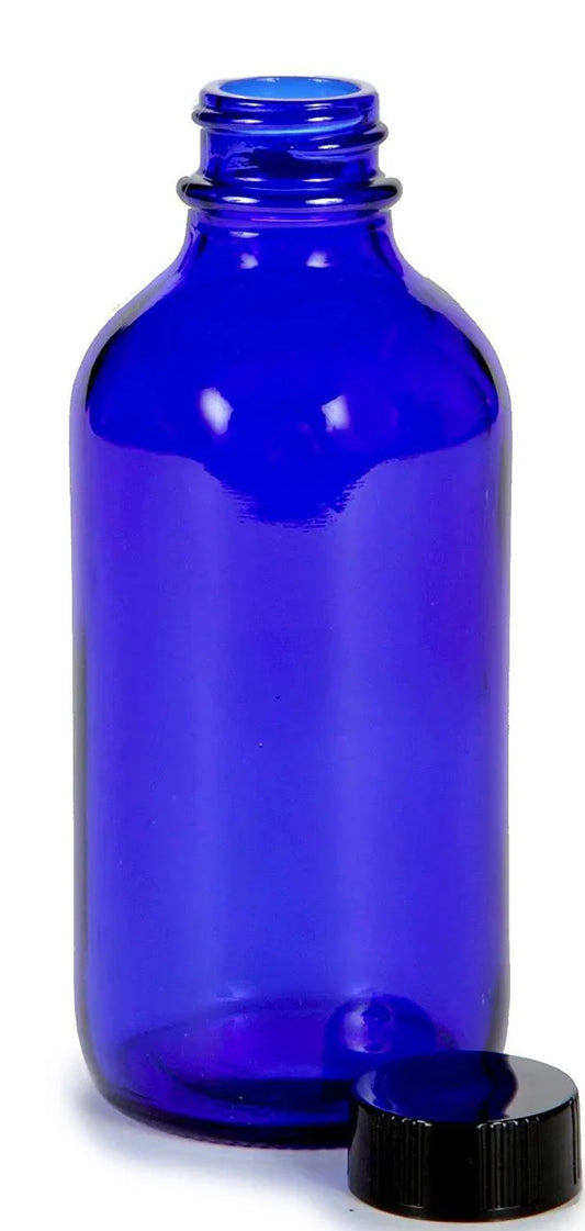 Holy Water Bottle Glass Cobalt Blue Spill Free - Ysleta Mission Gift Shop