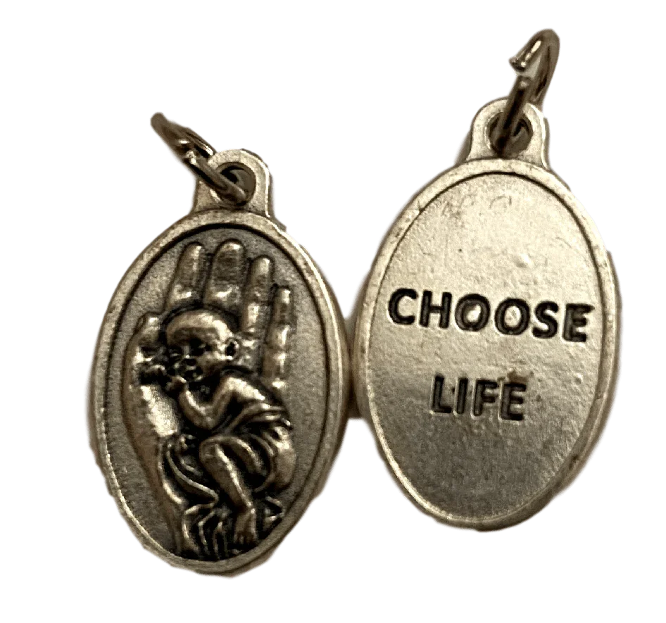 Pendant Choose Life l For The Unborn Italian Silver - Ysleta Mission Gift Shop