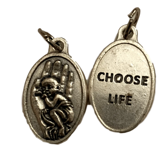 Pendant Choose Life l For The Unborn Italian Silver - Ysleta Mission Gift Shop
