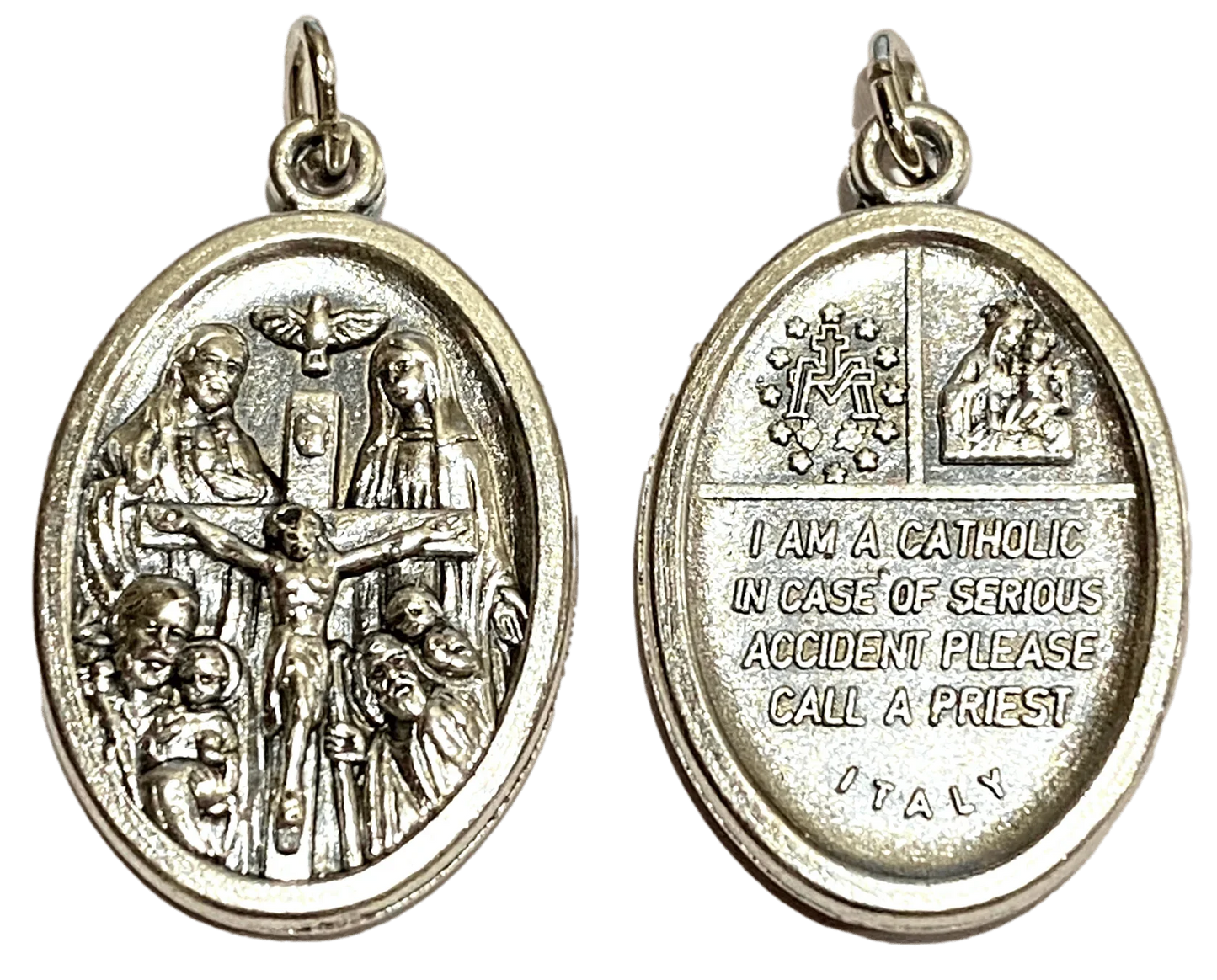 Saint Medal Four-Way Crucifix I Am a Catholic Cala Priest - Ysleta Mission Gift Shop