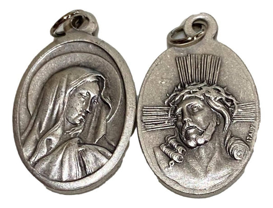 Saint Medals Jesus Crown Of Thorns And Mother Mary - Ysleta Mission Gift Shop