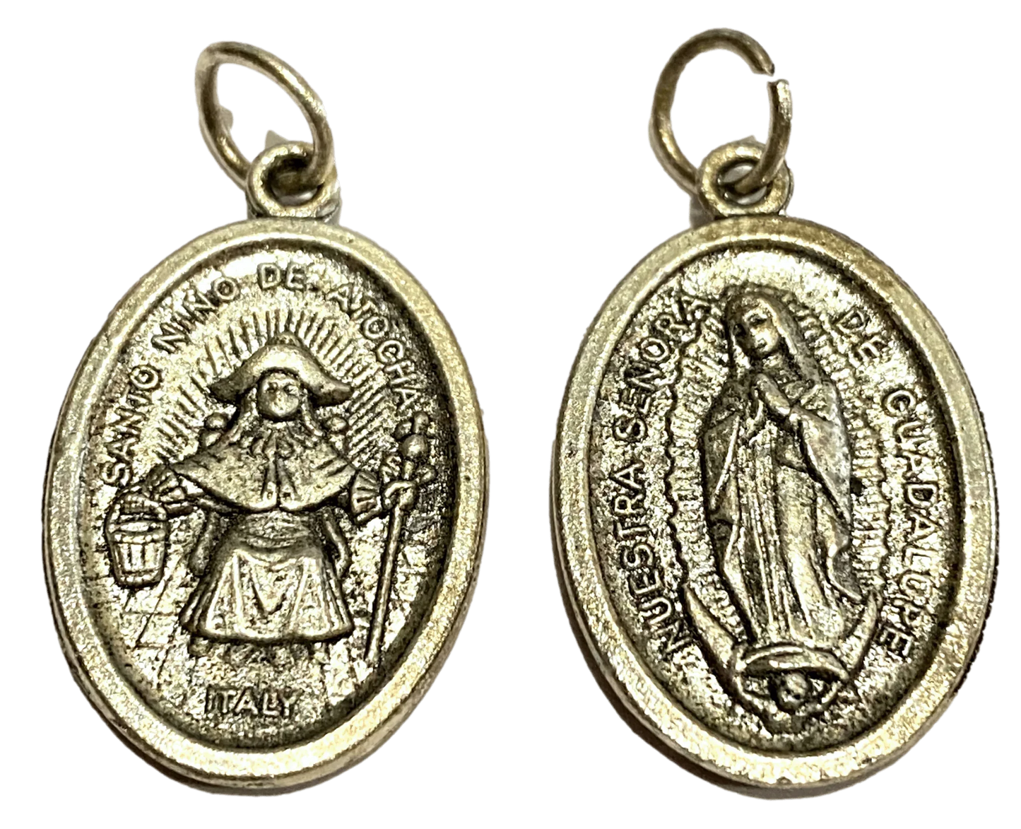 Saint Medal Opaque Santo Nino De Atocha Nuestra Senora De Guadalupe - Ysleta Mission Gift Shop