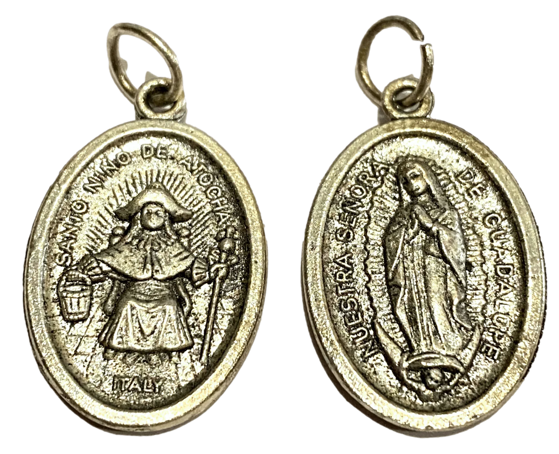 Saint Medal Opaque Santo Nino De Atocha Nuestra Senora De Guadalupe - Ysleta Mission Gift Shop
