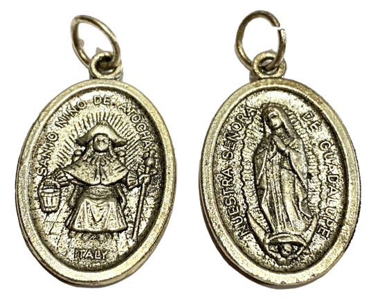 Saint Medal Opaque Santo Nino De Atocha Nuestra Senora De Guadalupe - Ysleta Mission Gift Shop