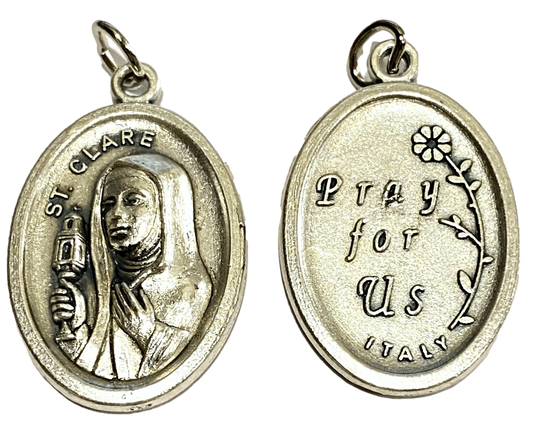 Saint Medal Saint Clare Pray for Us - Ysleta Mission Gift Shop