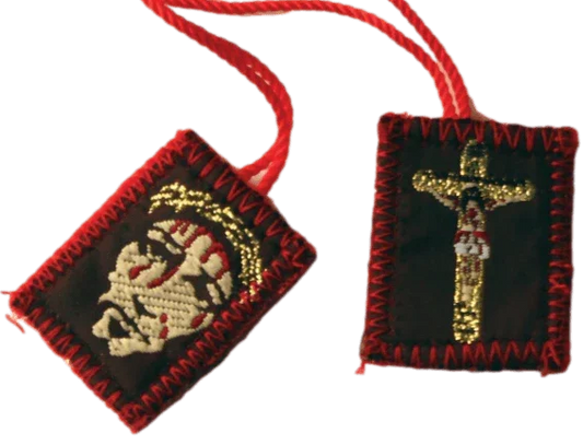 Scapular of Precious Blood Ecce Homo Preciosa Sangre Red Cord - Ysleta Mission Gift Shop
