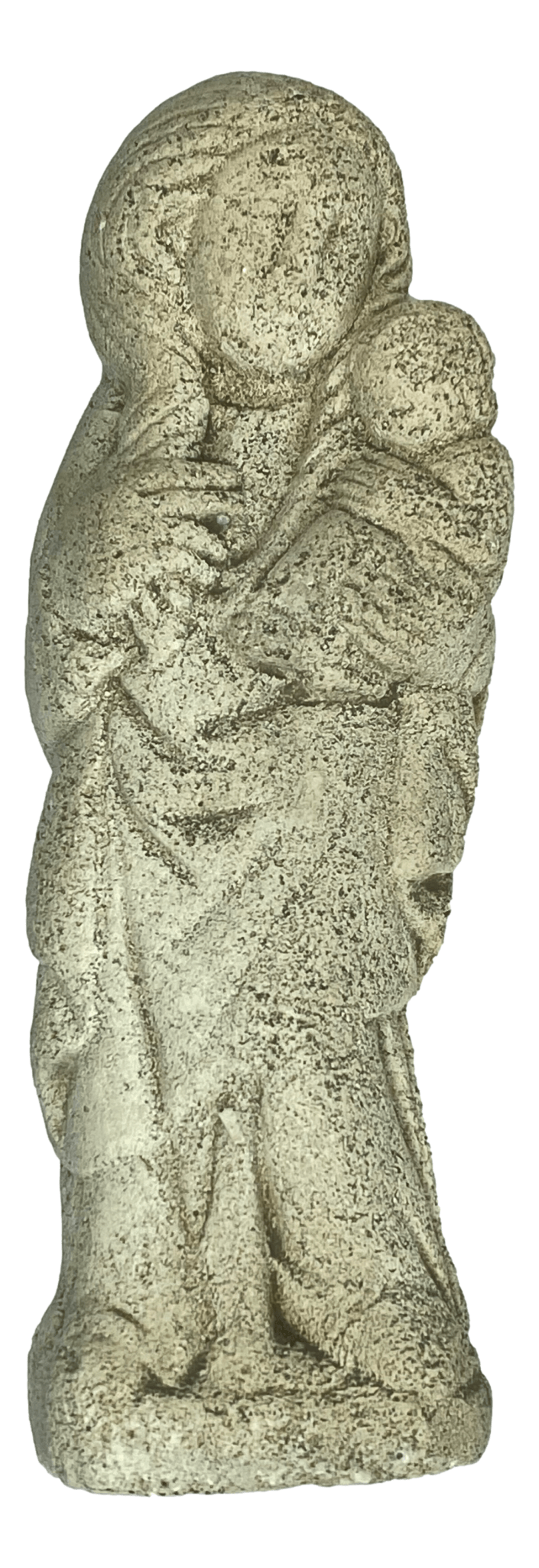 Statue Madonna Plaster Cast Textured Detail Handcrafted 2 L x 1 W x 6 H Inches - Ysleta Mission Gift Shop- VOTED El Paso's Best Gift Shop