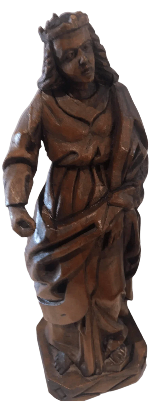 Statue Saint Barbara Wood - Ysleta Mission Gift Shop