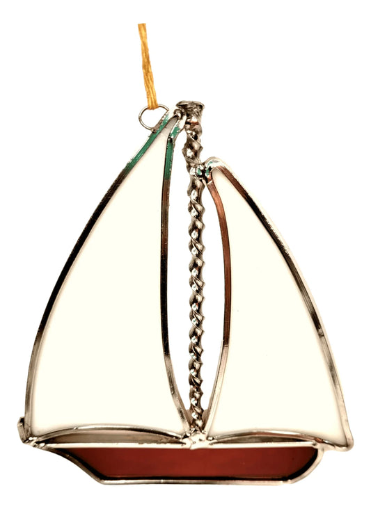 Suncatcher Stained Glass Boat Window Hanging Handcrafted - Ysleta Mission Gift Shop