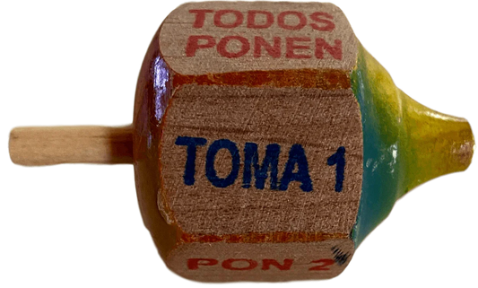 Toy Toma Todo Spinning Top Wood Traditional Mexican Game - Ysleta Mission Gift Shop
