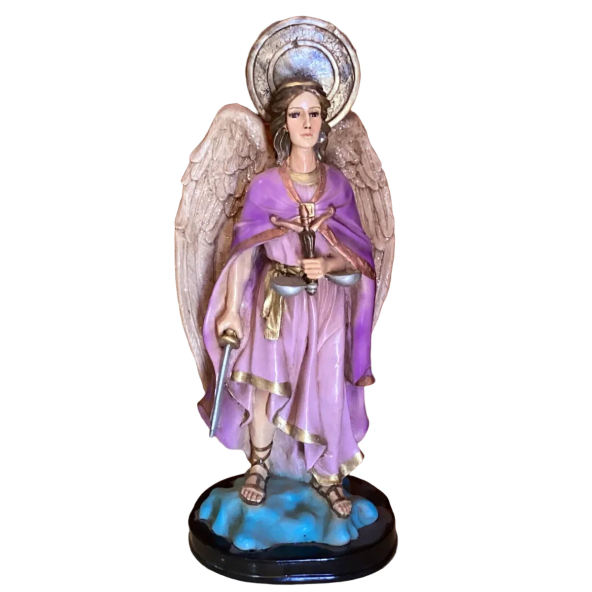 Hand-Painted Saint Michael Statue Fiberglass Made in Mexico 2FT
